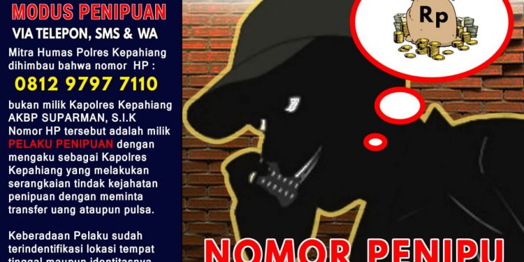 Waspada Penipuan Mengaku Kapolres Baru Kepahiang AKBP Suparman, S.I.K.