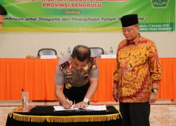 Cegah Paham Radikal Kapolda Bengkulu Teken MOU Dengan Kanwil Depag