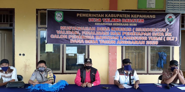 Pemerintah Desa Talang Babatan Laksanakan Musyawarah Penetapan Data Penerima BLT-DD