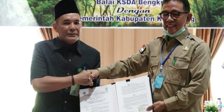 Bupati Kepahiang Tandatangani Kerja Sama Dengan Balai KSDA Bengkulu