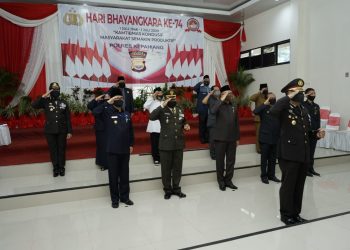Polres Kepahiang Polda Bengkulu Gelar Upacara Hut Bhayangkara Ke-74 Secara Virtual Meeting