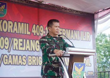 Resmikan Koramil 409/10 Bermani Ilir, Danrem 041 Gamas Ajak Masyarakat Tingkatkan Protokol Kesehatan