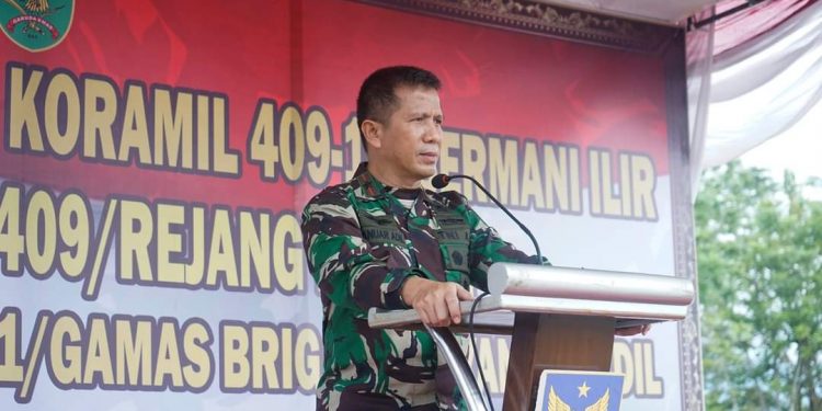 Resmikan Koramil 409/10 Bermani Ilir, Danrem 041 Gamas Ajak Masyarakat Tingkatkan Protokol Kesehatan