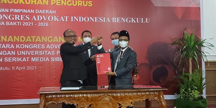 SMSI Teken MoU dengan Kongres Advokat Indonesia Bengkulu