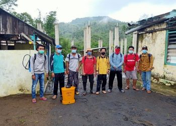 Cegah penyebaran Covid-19, Pemdes Kelilik Lakukan Penyemprotan Disinfektan