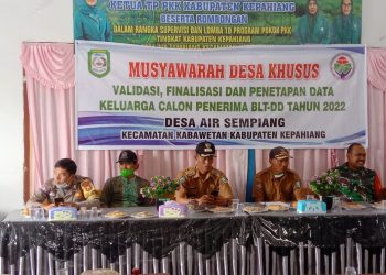 Pemdes Air Sempiang Gelar Musdesus Penerima Penerima BLT-DD Tahun 2022