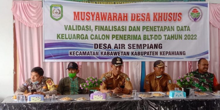 Pemdes Air Sempiang Gelar Musdesus Penerima Penerima BLT-DD Tahun 2022