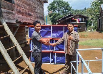 Program Ketahanan Pangan, Pemdes Benuang Galing Distribusikan Kolam Terpal Lele Ke Masyarakat