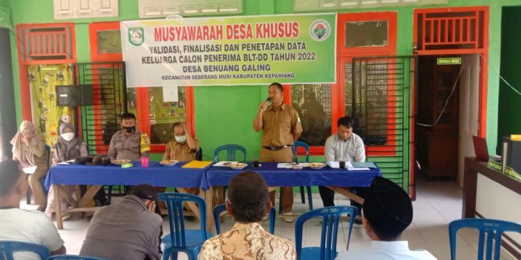 Pemdes Benuang Galing Gelar Musdesus Penetapan KPM BLT-DD Tahun Anggaran 2022