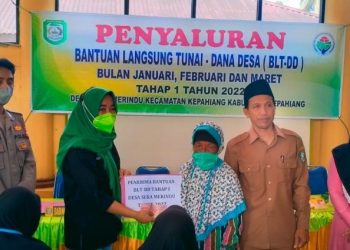 Pemdes Suka Merindu Salurkan BLT-DD Tahap 1 Tahun 2022