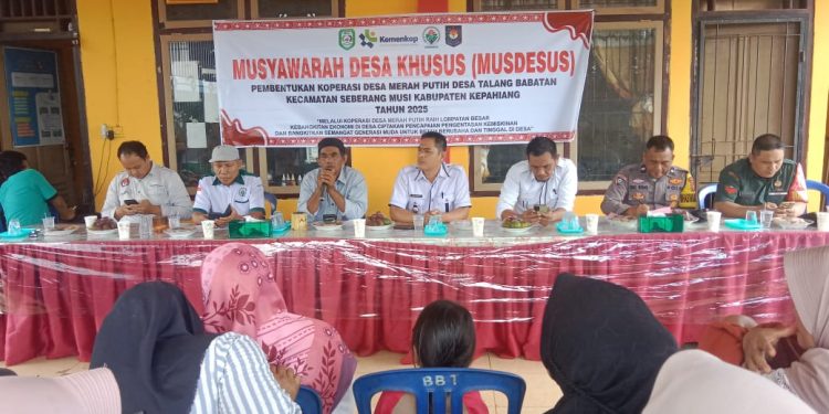 Pemdes Talang Babatan Gelar Musdesus Pembentukan Koperasi Merah Putih